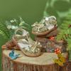 imageFelix ampamp Flora Toddler Girls Sandals Soft Rubber Princess Flat Shoes Summer Flower Girl ShoesBc327gold