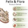 imageFelix ampamp Flora Toddler Girls Sandals Soft Rubber Princess Flat Shoes Summer Flower Girl ShoesBc327gold