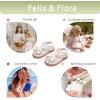imageFelix ampamp Flora Toddler Girls Sandals Soft Rubber Princess Flat Shoes Summer Flower Girl ShoesBc327ivory White
