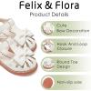 imageFelix ampamp Flora Toddler Girls Sandals Soft Rubber Princess Flat Shoes Summer Flower Girl ShoesBc327ivory White