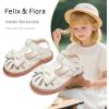 imageFelix ampamp Flora Toddler Girls Sandals Soft Rubber Princess Flat Shoes Summer Flower Girl ShoesBc327ivory White