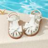 imageFelix ampamp Flora Toddler Girls Sandals Soft Rubber Princess Flat Shoes Summer Flower Girl ShoesBc327ivory White