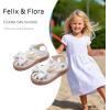 imageFelix ampamp Flora Toddler Girls Sandals Soft Rubber Princess Flat Shoes Summer Flower Girl ShoesBc327white
