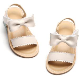 imageFelix ampamp Flora Toddler Girl Sandals  Flower Girl Dress Shoes Open Toe Little Kid Summer FlatsBc244beige
