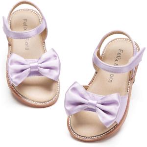 imageFelix ampamp Flora Toddler Girl Sandals  Flower Girl Dress Shoes Open Toe Little Kid Summer FlatsBc291purple