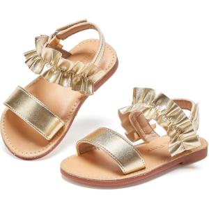imageFelix ampamp Flora Toddler Girl Sandals  Flower Girl Dress Shoes Open Toe Little Kid Summer FlatsBc300bright Gold