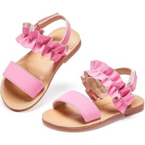 imageFelix ampamp Flora Toddler Girl Sandals  Flower Girl Dress Shoes Open Toe Little Kid Summer FlatsBc300fl Pink
