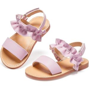 imageFelix ampamp Flora Toddler Girl Sandals  Flower Girl Dress Shoes Open Toe Little Kid Summer FlatsBc300fl Purple