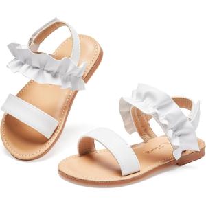 imageFelix ampamp Flora Toddler Girl Sandals  Flower Girl Dress Shoes Open Toe Little Kid Summer FlatsBc300fl White