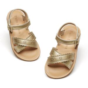 imageFelix ampamp Flora Toddler Girl Sandals  Flower Girl Dress Shoes Open Toe Little Kid Summer FlatsBc309gold