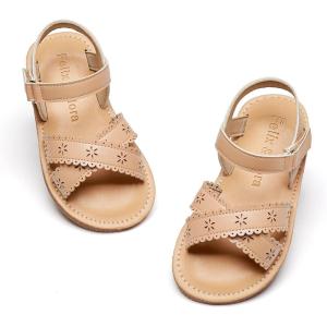 imageFelix ampamp Flora Toddler Girl Sandals  Flower Girl Dress Shoes Open Toe Little Kid Summer FlatsBc309nude