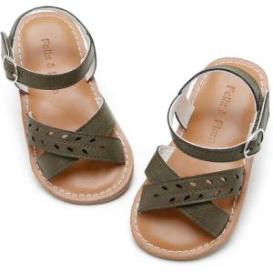 imageFelix ampamp Flora Toddler Girl Sandals  Little Girl Easter Summer Dress Shoes Lightweight Open Toe Beach HolidayBc219olive Green