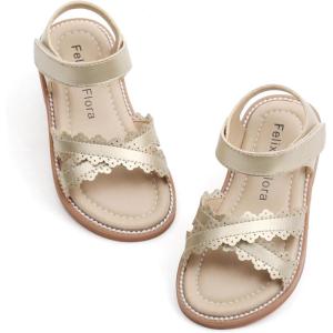 imageFelix ampamp Flora Toddler Girl Sandals  Little Girl Easter Summer Dress Shoes Lightweight Open Toe Beach HolidayBc286gold