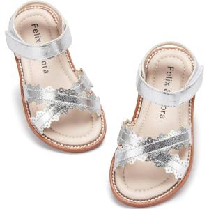 imageFelix ampamp Flora Toddler Girl Sandals  Little Girl Easter Summer Dress Shoes Lightweight Open Toe Beach HolidayBc286silver