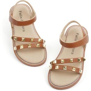 imageFelix ampamp Flora Toddler Girl Sandals  Little Girl Easter Summer Dress Shoes Lightweight Open Toe Beach HolidayBc292brown