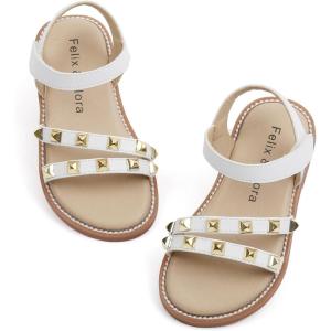 imageFelix ampamp Flora Toddler Girl Sandals  Little Girl Easter Summer Dress Shoes Lightweight Open Toe Beach HolidayBc292white