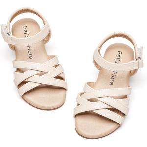 imageFelix ampamp Flora Toddler Girl Sandals  Little Girl Easter Summer Dress Shoes Lightweight Open Toe Beach HolidayBc294apricot