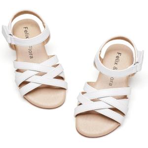 imageFelix ampamp Flora Toddler Girl Sandals  Little Girl Easter Summer Dress Shoes Lightweight Open Toe Beach HolidayBc294white