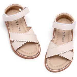 imageFelix ampamp Flora Toddler Girl Sandals Flower Girl Dress Shoes Open Toe Little Kid Summer FlatsBc212beige