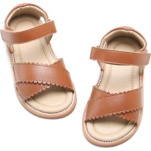 imageFelix ampamp Flora Toddler Girl Sandals Flower Girl Dress Shoes Open Toe Little Kid Summer FlatsBc212oxford Brown