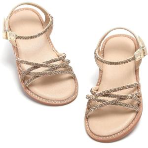 imageFelix ampamp Flora Toddler Girl Sandals Flower Girl Dress Shoes Open Toe Little Kid Summer FlatsBc277gold