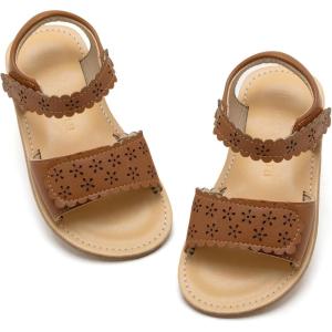 imageFelix ampamp Flora Toddler Girl Sandals Flower Girl Dress Shoes Open Toe Little Kid Summer FlatsBc293brown