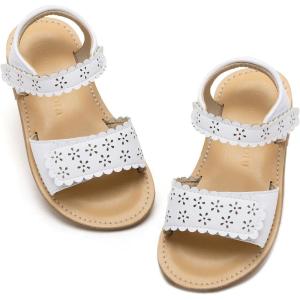 imageFelix ampamp Flora Toddler Girl Sandals Flower Girl Dress Shoes Open Toe Little Kid Summer FlatsBc293white