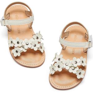 imageFelix ampamp Flora Toddler Girl Sandals Flower Girl Dress Shoes Open Toe Little Kid Summer FlatsBc308ivory White