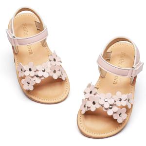 imageFelix ampamp Flora Toddler Girl Sandals Flower Girl Dress Shoes Open Toe Little Kid Summer FlatsBc308light Pink