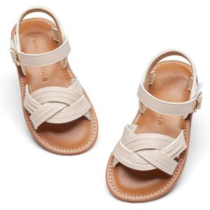 imageFelix ampamp Flora Toddler Girl Sandals Flower Girl Dress Shoes Open Toe Little Kid Summer FlatsBc310beige