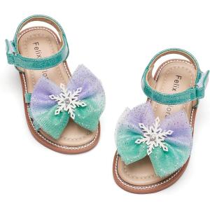 imageFelix ampamp Flora Toddler Girl Sandals Flower Girl Dress Shoes Open Toe Little Kid Summer FlatsBc320green