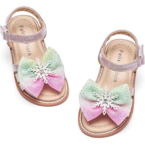 imageFelix ampamp Flora Toddler Girl Sandals Flower Girl Dress Shoes Open Toe Little Kid Summer FlatsBc320pink