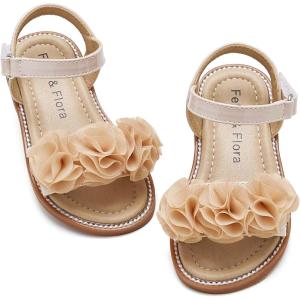 imageFelix ampamp Flora Toddler Girls Sandals Soft Rubber Flats Summer Baby Flower Girl ShoesBc207dark Nude
