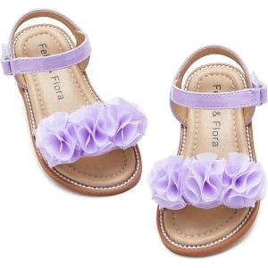 imageFelix ampamp Flora Toddler Girls Sandals Soft Rubber Flats Summer Baby Flower Girl ShoesBc207purple