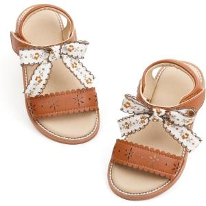 imageFelix ampamp Flora Toddler Girls Sandals Soft Rubber Flats Summer Baby Flower Girl ShoesBc283brown