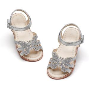 imageFelix ampamp Flora Toddler Girls Sandals Soft Rubber Flats Summer Baby Flower Girl ShoesBc315silver