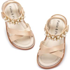 imageFelix ampamp Flora Toddler Girls Sandals Soft Rubber Flats Summer Baby Flower Girl ShoesBc323s Dark Nude