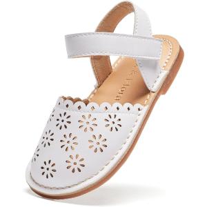 imageFelix ampamp Flora Toddler Girls Sandals Soft Rubber Princess Flat Shoes Summer Flower Girl ShoesBc299white