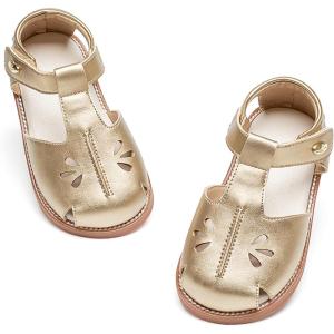 imageFelix ampamp Flora Toddler Girls Sandals Soft Rubber Princess Flat Shoes Summer Flower Girl ShoesBc311gold