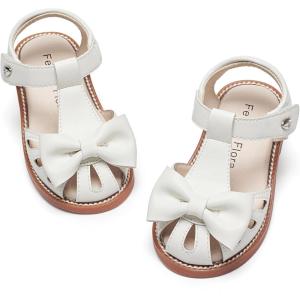 imageFelix ampamp Flora Toddler Girls Sandals Soft Rubber Princess Flat Shoes Summer Flower Girl ShoesBc327cream