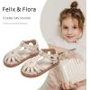 imageFelix ampamp Flora Toddler Girls Sandals Flower Girl Shoes Soft Rubber Princess Summer Flat ShoesBc312beige