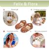 imageFelix ampamp Flora Toddler Girls Sandals Flower Girl Shoes Soft Rubber Princess Summer Flat ShoesBc312brown