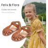 imageFelix ampamp Flora Toddler Girls Sandals Flower Girl Shoes Soft Rubber Princess Summer Flat ShoesBc312brown