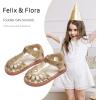 imageFelix ampamp Flora Toddler Girls Sandals Flower Girl Shoes Soft Rubber Princess Summer Flat ShoesBc312gold