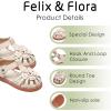 imageFelix ampamp Flora Toddler Girls Sandals Flower Girl Shoes Soft Rubber Princess Summer Flat ShoesBc314beige