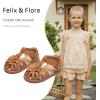 imageFelix ampamp Flora Toddler Girls Sandals Flower Girl Shoes Soft Rubber Princess Summer Flat ShoesBc314brown