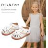 imageFelix ampamp Flora Toddler Girls Sandals Flower Girl Shoes Soft Rubber Princess Summer Flat ShoesBc314white
