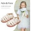 imageFelix ampamp Flora Toddler Girls Sandals Flower Girl Shoes Soft Rubber Princess Summer Flat ShoesBc319beige