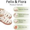 imageFelix ampamp Flora Toddler Girls Sandals Flower Girl Shoes Soft Rubber Princess Summer Flat ShoesBc319beige
