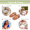 imageFelix ampamp Flora Toddler Girls Sandals Flower Girl Shoes Soft Rubber Princess Summer Flat ShoesBc319brown